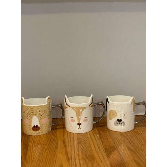 A Set of Three Rosanna Mugs -Bear, Puppy Dog, Deer with Ears and Silver Handles - Picture 13 of 16
